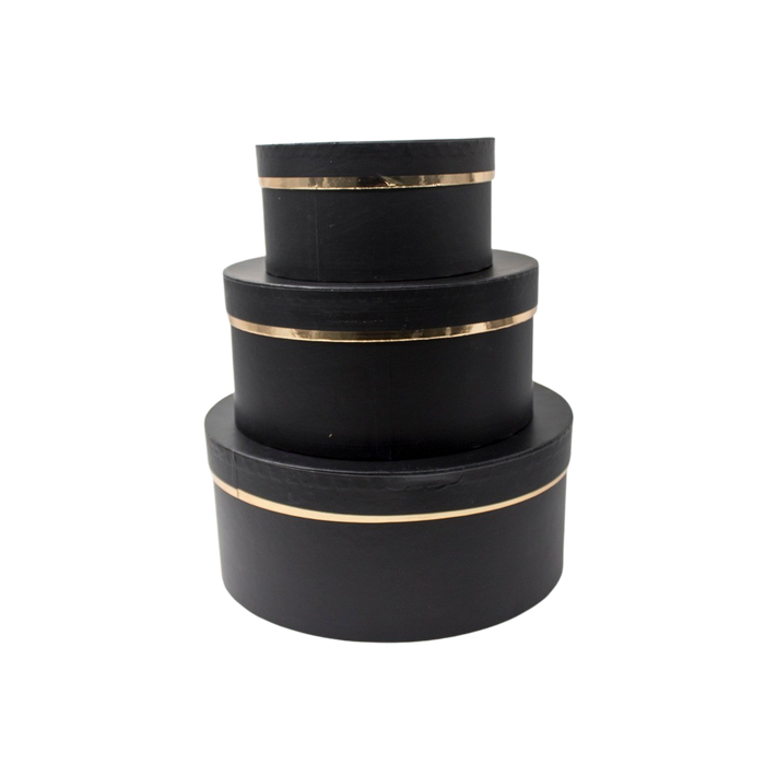 BLACK PAPER BOXES SET OF 3