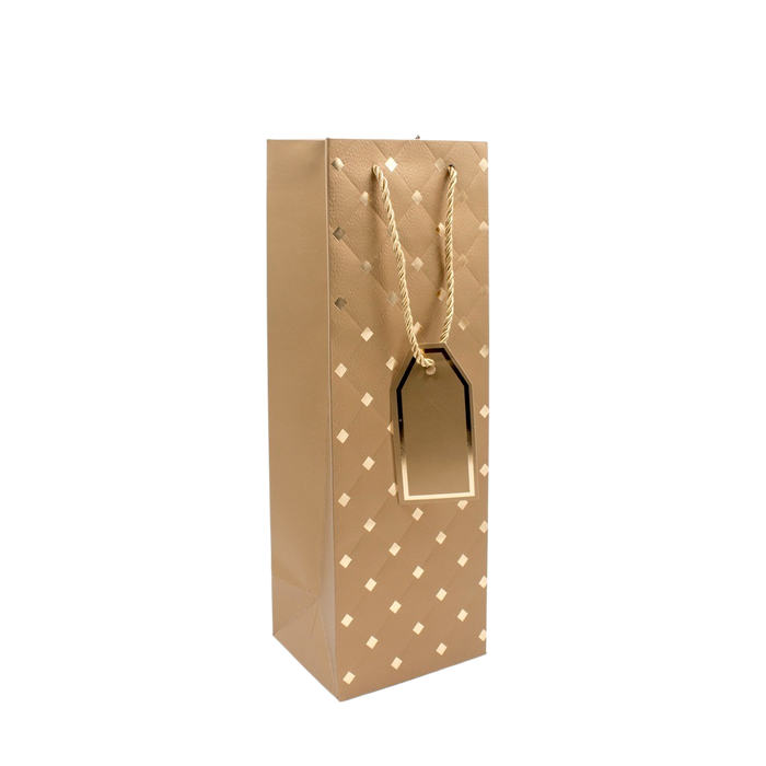 WINE BAG GOLD 35X12X9CM