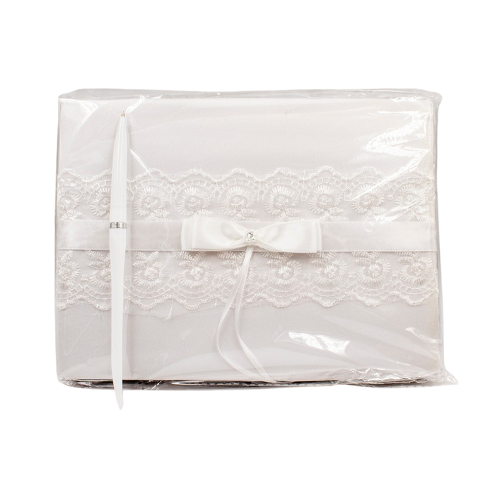 WHITE GUESTBOOK WITH PEN