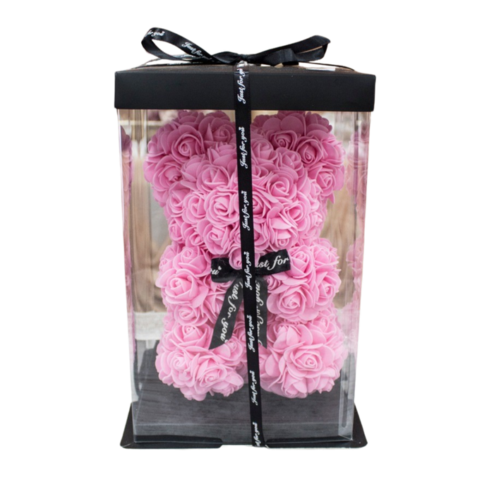 FOAM ROSE TEDDY BEAR 40CM PINK
