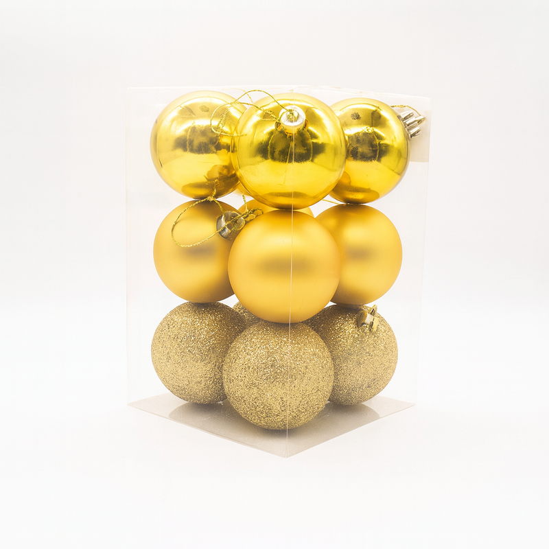 X-MAS BALL GOLD 6CM 12PCS