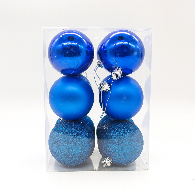 X-MAS BALL BLUE 6CM 12PCS