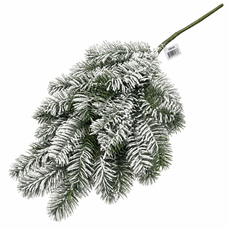 Snowy artificial pine spray