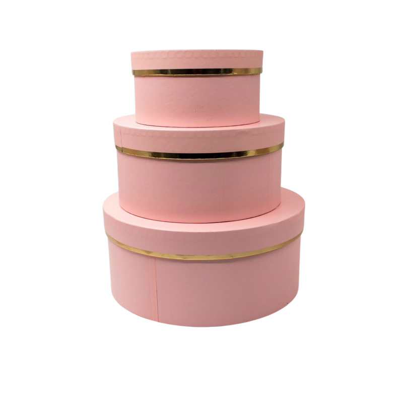 PINK PAPER BOXES SET OF 3