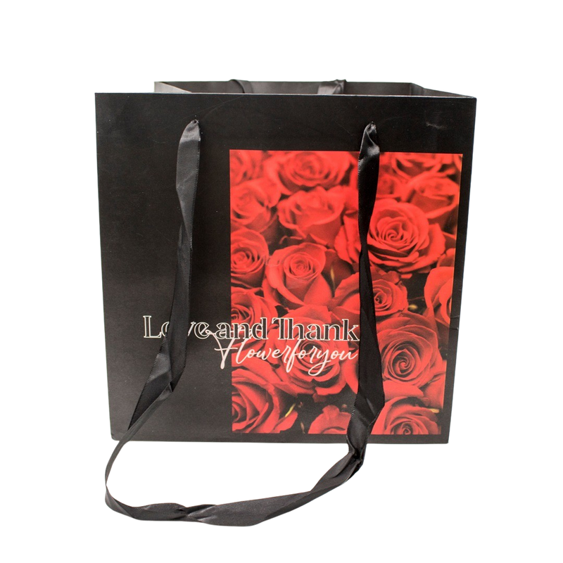 FLOWER BAGS x 2PCS BLACK RED