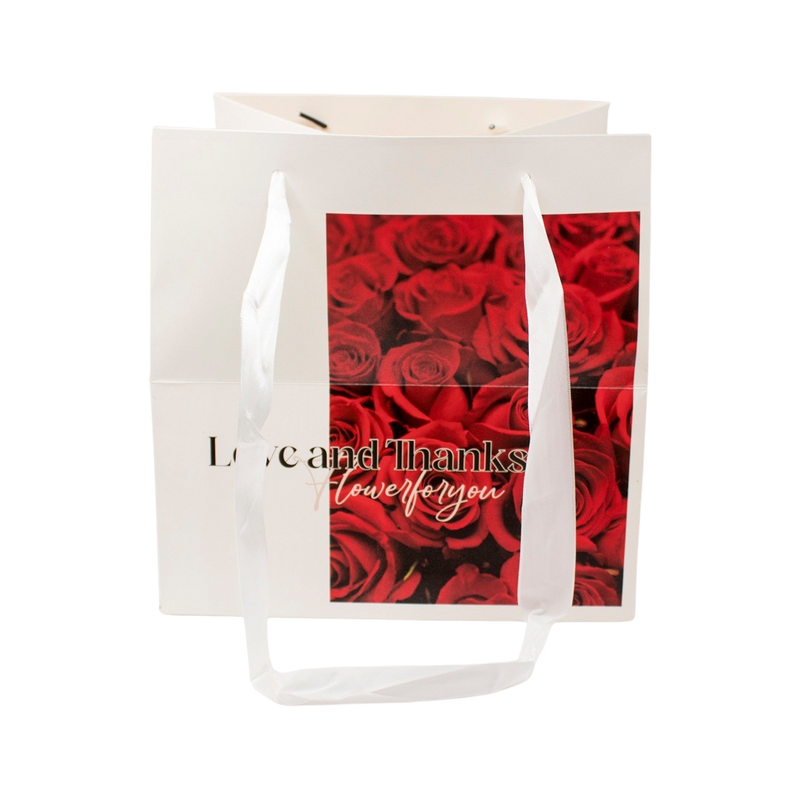 FLOWER BAGS x2PCS WHITE RED