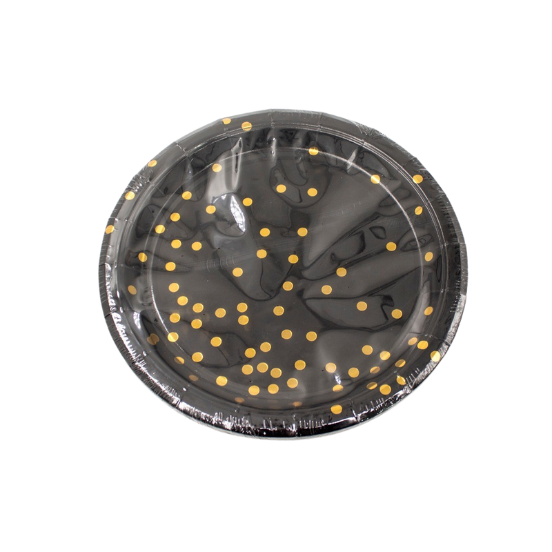 GOLD PARTY PAPER PLATE 18CM - 10PCS