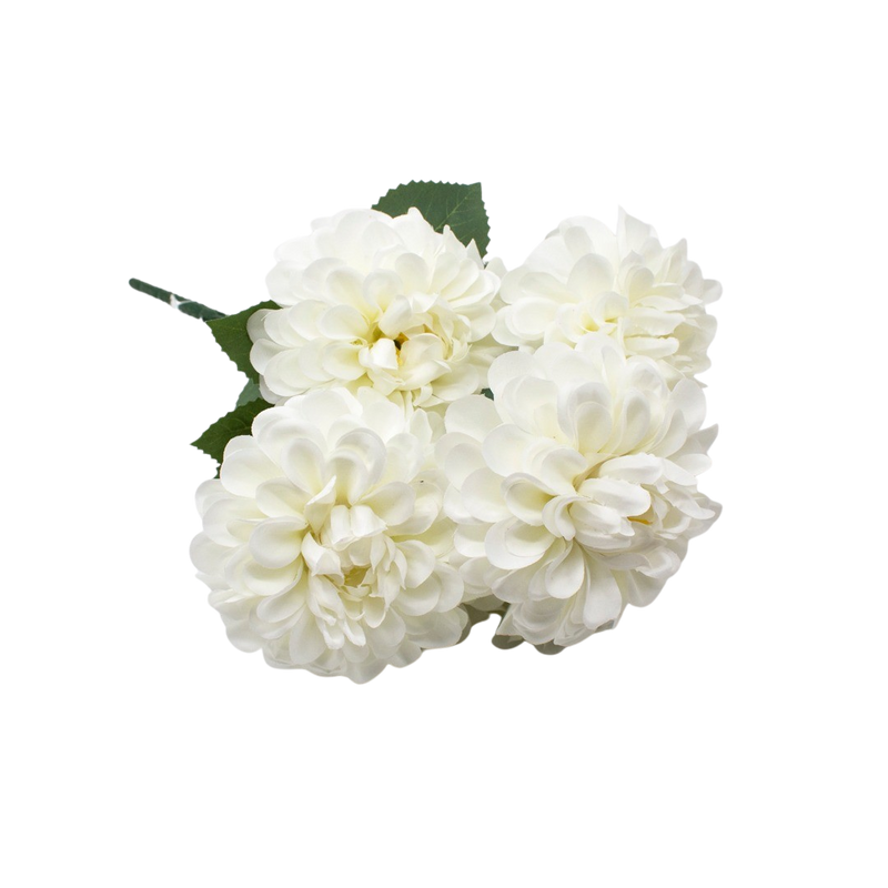 ARTIFICIAL DALIA BOUQUET WHITE 40CM