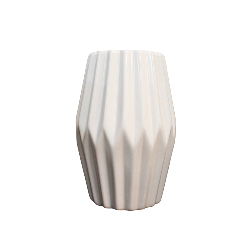 CERAMIC VASE WHT 17HX8D Deventor