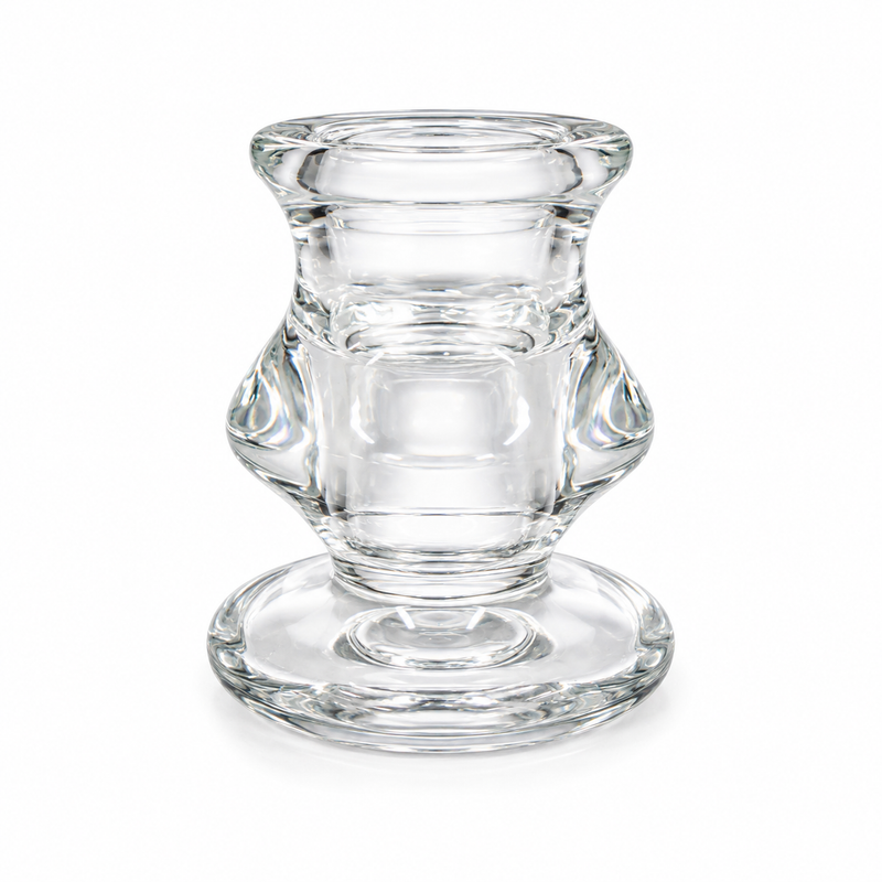 GLASS CANDLE HOLDER CLEAR 6HX2.5D Deventor