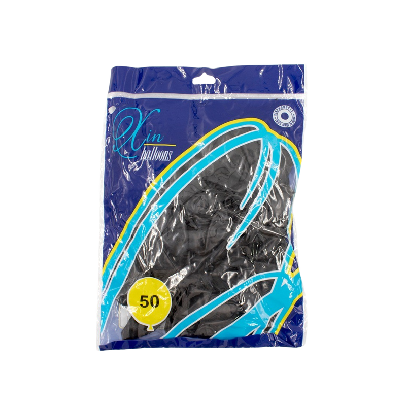 BLACK LATEX BALLOON 30CM - 50PCS