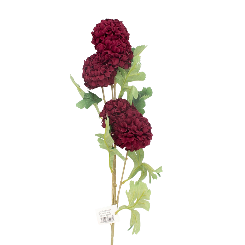 ARTIFICIAL FLOWER BURGUNDY 5 HEADS