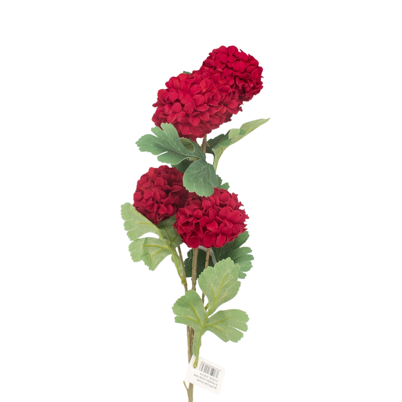 ARTIFICIAL FLOWER RED 5 HEADS