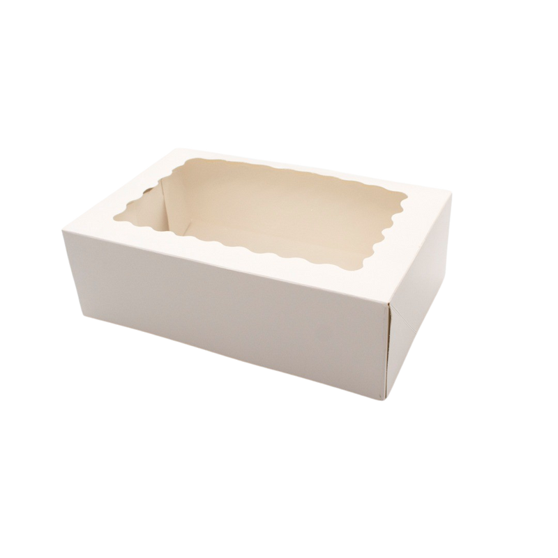 PASTRY BOX  22X14X7CM WHT 12PCS