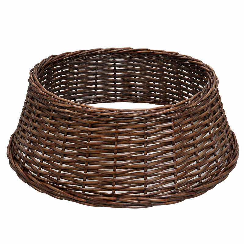 Dark brown wicker Christmas tree collar