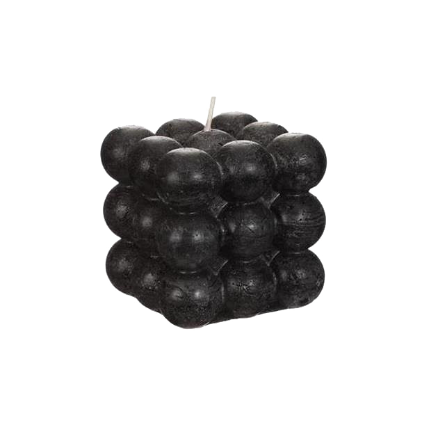 BUBBLE CANDLE 8X8X8CM BLACK