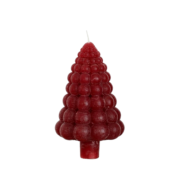 BUBBLE TREE CANDLE H12X7CM RED