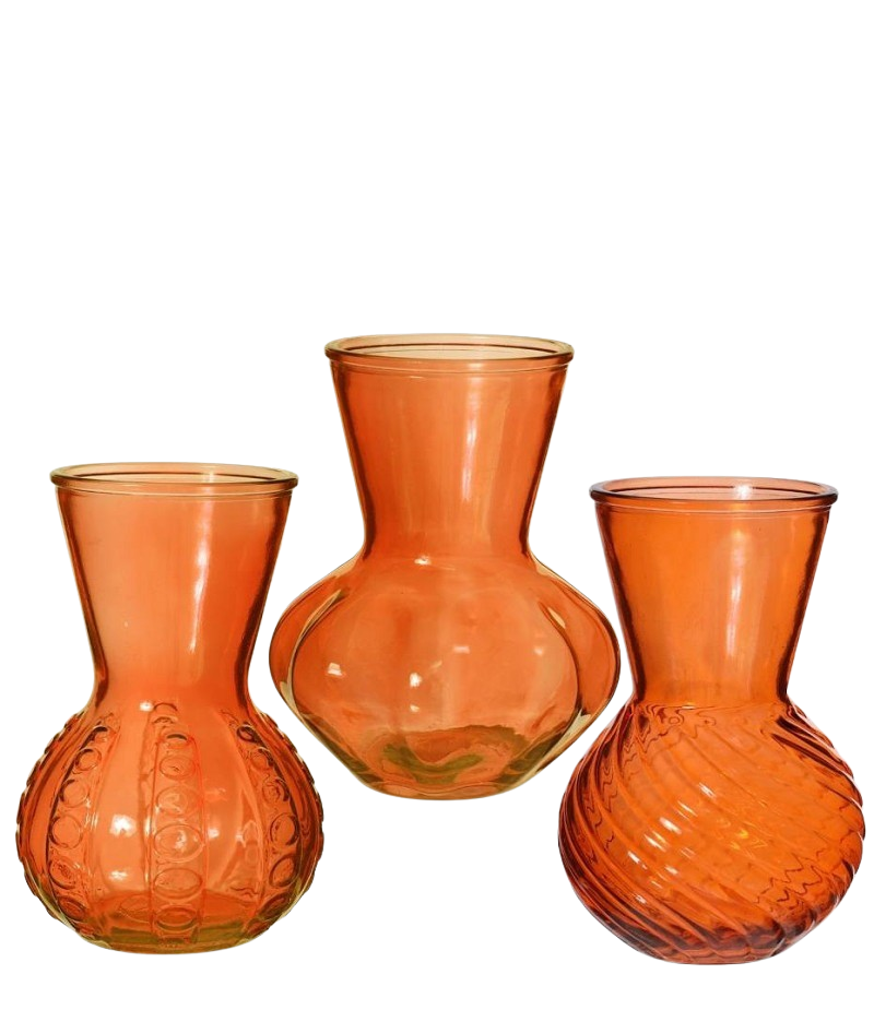VASE KRISTAL H18X13CM ORANGE