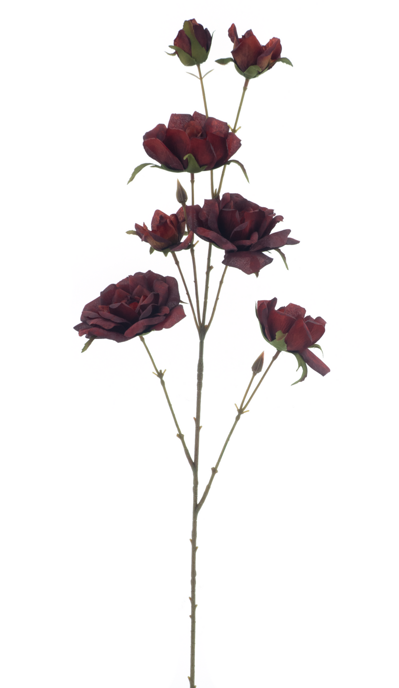 Artificial Burgundy Rose Spray — SKU 72349-3