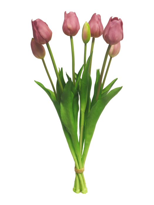 TULIP BUNDLE X7 MAUVE 47CM