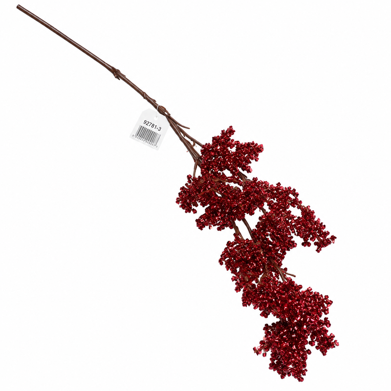 Metallic red Christmas decorative branch