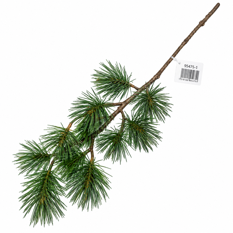 Green artificial pine branch