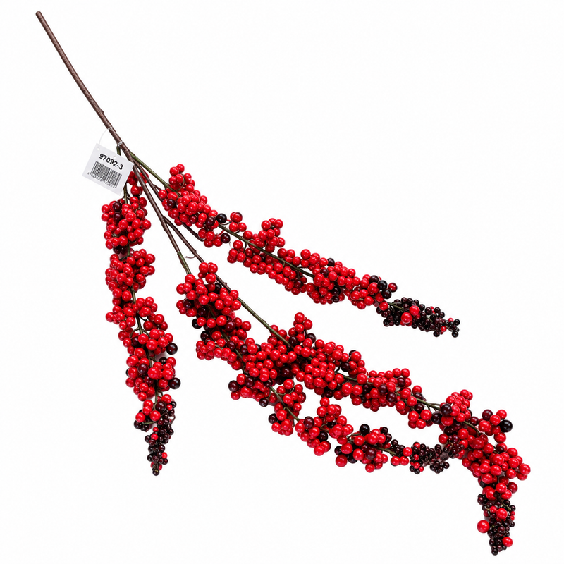 Red and burgundy artificial berry branch