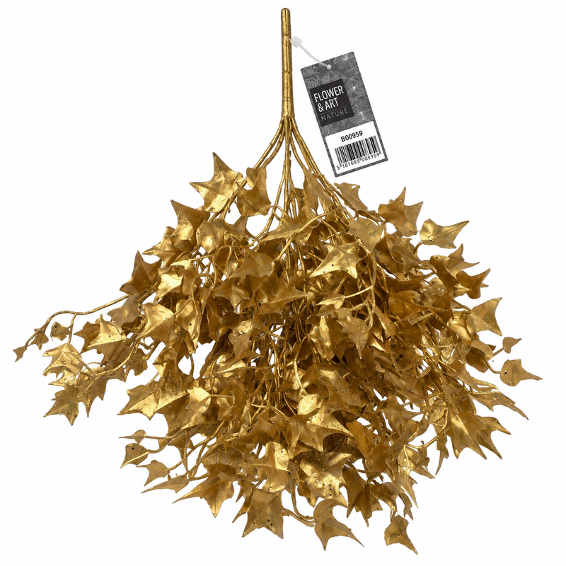 Metallic gold artificial ivy foliage spray