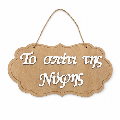 Welcome to Bride's House Wooden Label 3D Wooderland