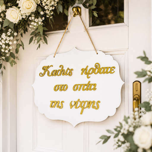 Welcome to Bride's House Wooden Label 3D Wooderland