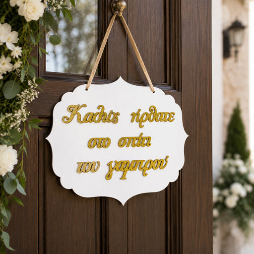 Welcome to Groom's House Wooden Label 3D Wooderland
