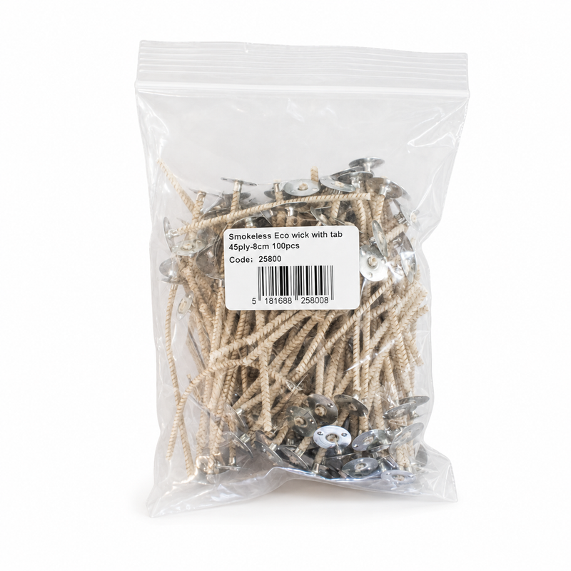 SMOKELESS ECO WICK W/TAB 45PLY 8CM 100PCS Deventor