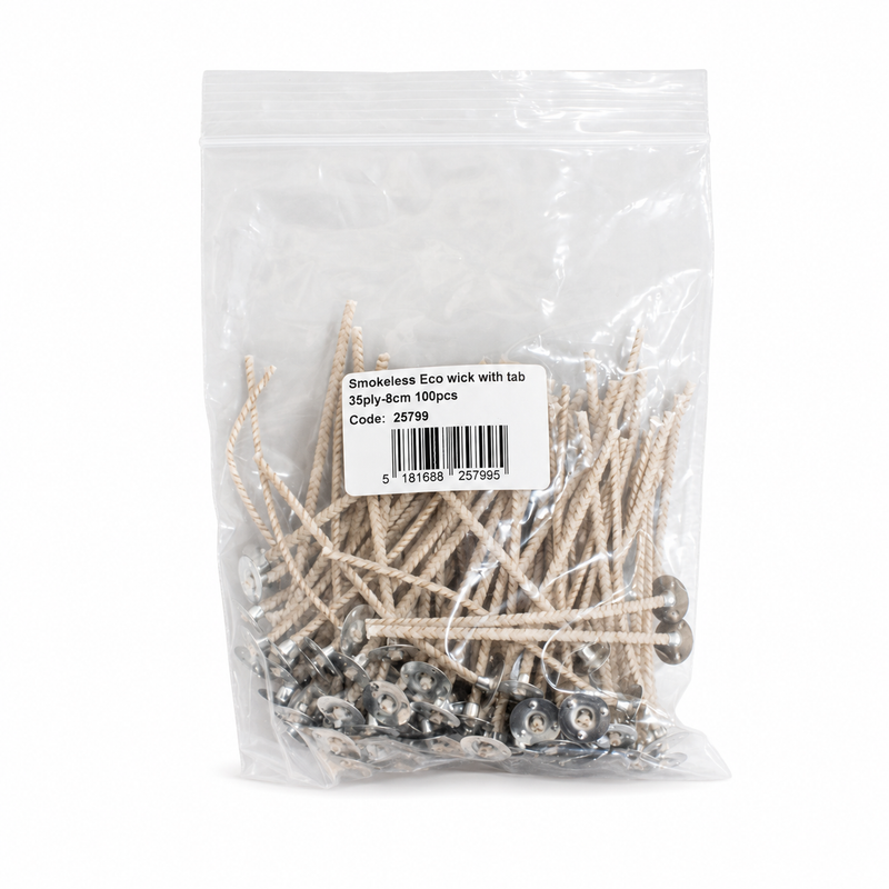 SMOKELESS ECO WICK WITHTAB 35PLY-8CM 100PCS Deventor