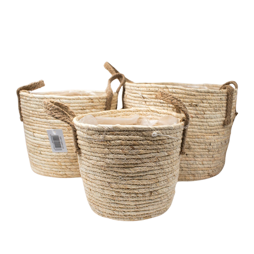 CORN ROPE BASKET 28.5X23X26CM - 23X20X21CM - 21X18X16CM Deventor