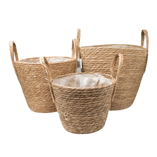 GRASS ROPE BASKET 31X30X21CM - 28X24.5X18CM - 24X18X15CM Deventor