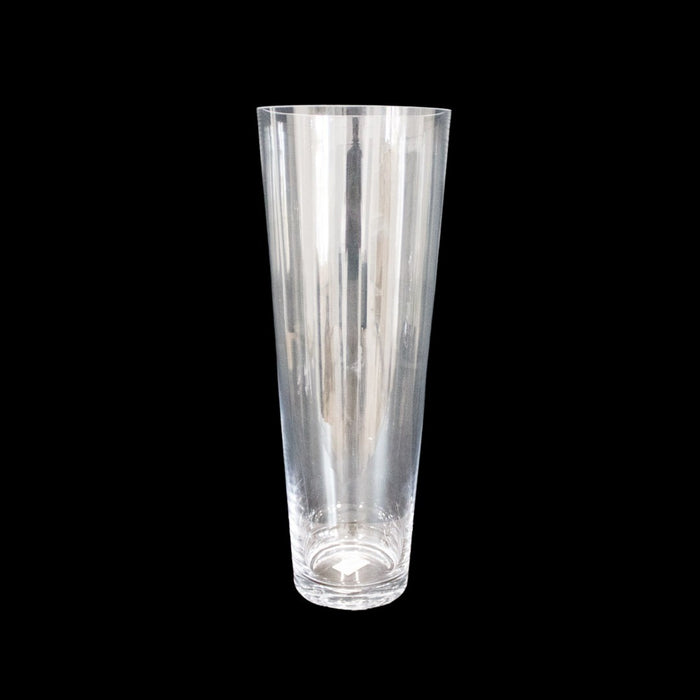 GLASS VASE CONICAL 40CM