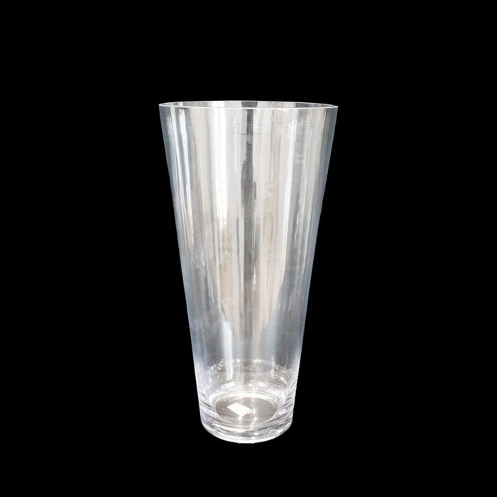 GLASS VASE CONICAL 40CM