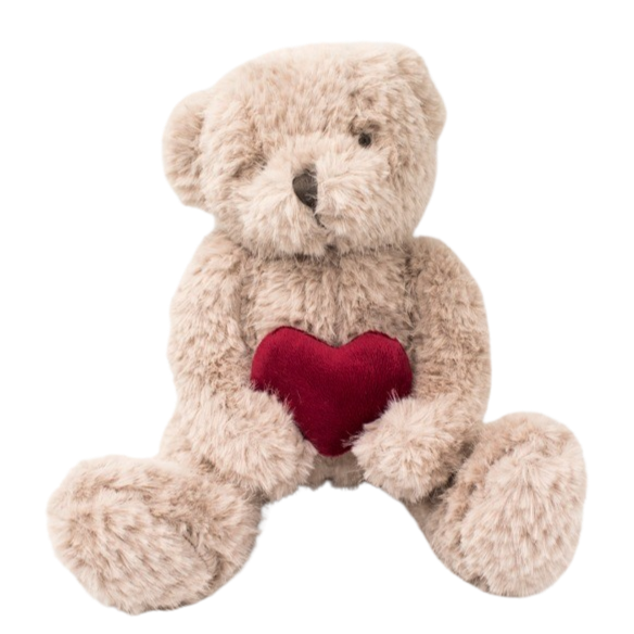 PLUSH BEAR WITH HEART 28CM