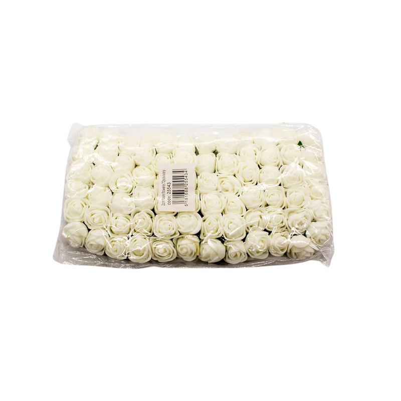 FOAM FLOWERS IVORY 2CM 72PCS