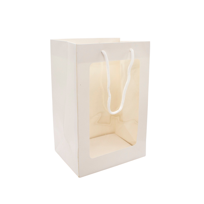 PAPER BAG W/FRAME 36X25X15CM WHITE