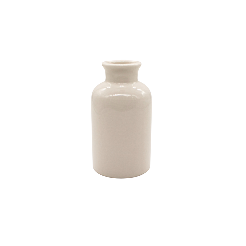CERAMIC VASE WHT 13HX4D Deventor