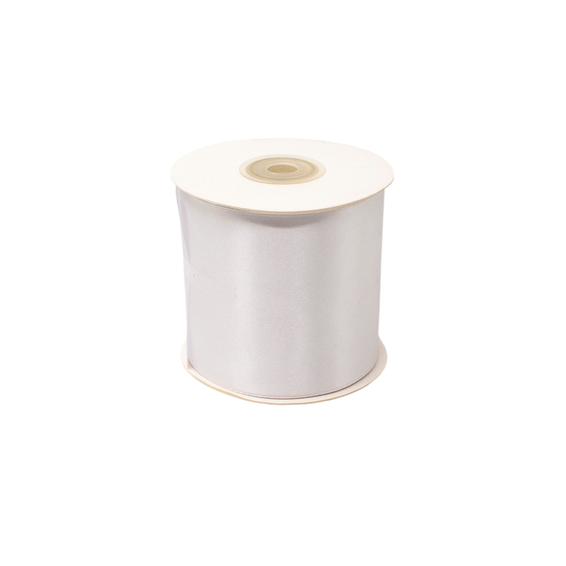 SATIN RIBBON WHITE 75mm X 25M
