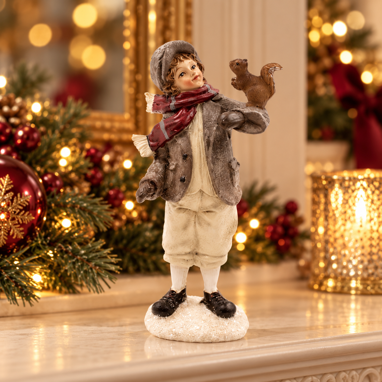 Deventor christmas figures products in a festive setting
