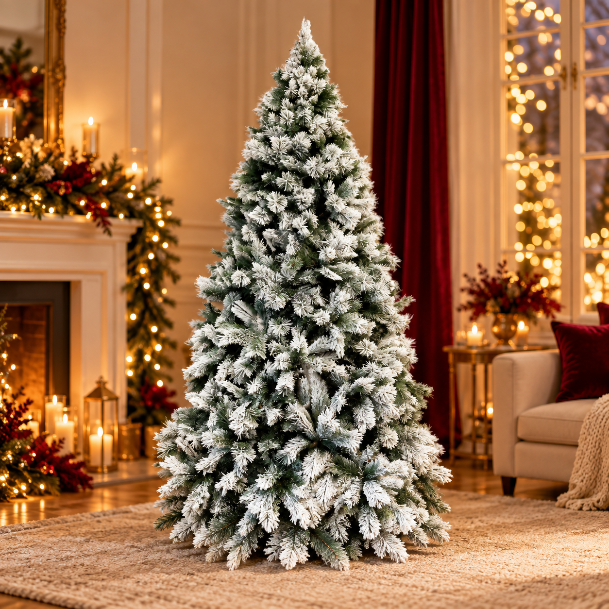 Deventor christmas trees products in a festive setting
