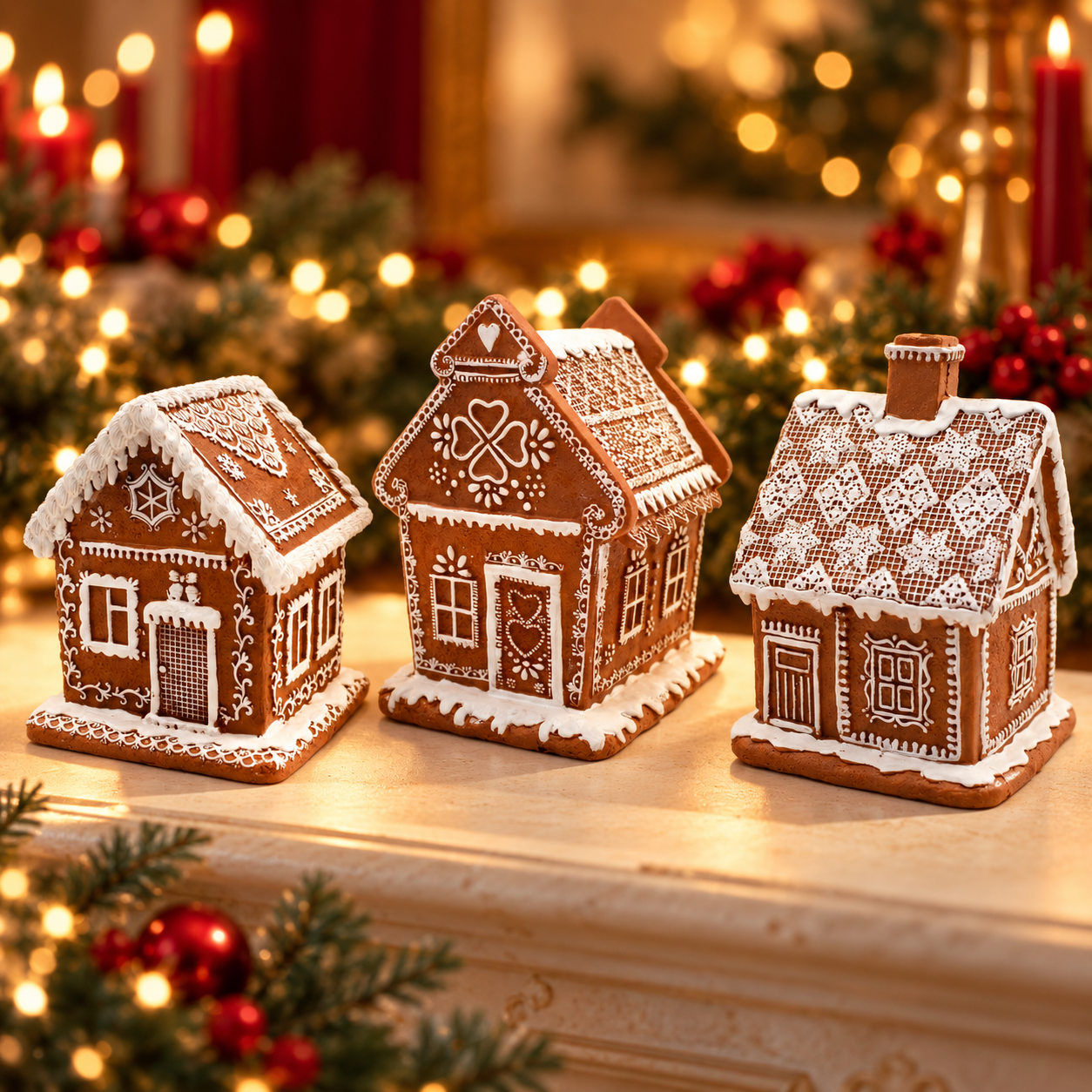 Deventor x mas houses products in a festive setting