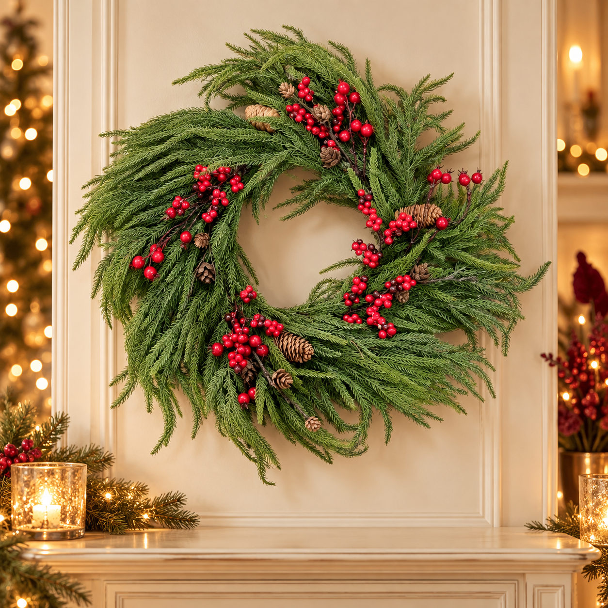 Deventor x mas wreaths products in a festive setting