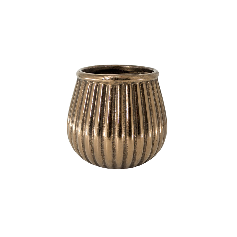 CERAMIC POT 15X15X14CM GOLD PH.HADJIGEORGIOU