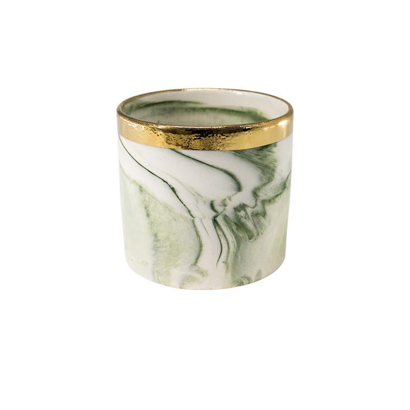CERAMIC POT GREEN 8X7.5CM