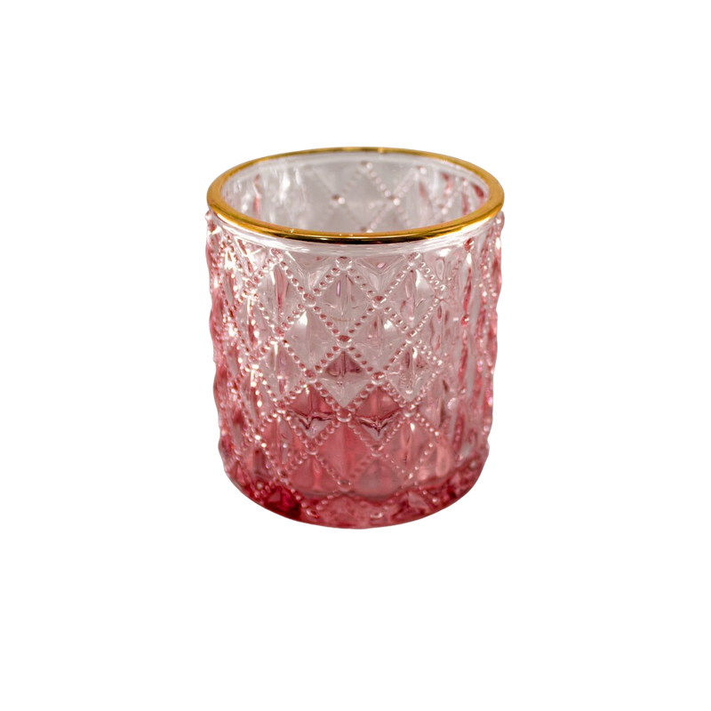 GLASS POT 7X7.5CM PINK