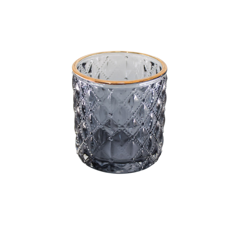 GLASS POT 7X7.5CM BLUE